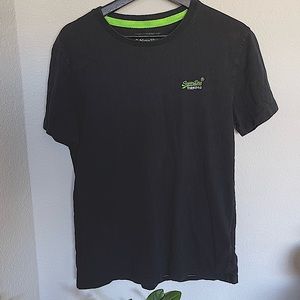 Superdry vintage t-shirt, size large, black, neon green detailing
